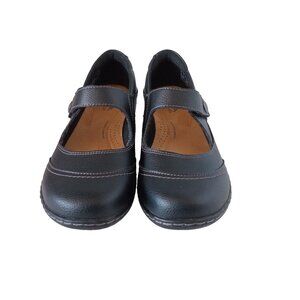 Clarks Women's Mary Jane Leather Shoes US Sz 8 Comfort Soft Cushion Low Heel